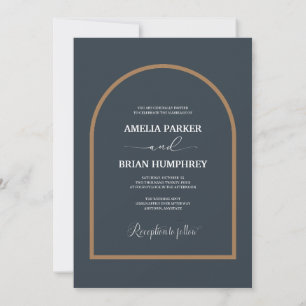 Boho Chic Wedding Modern Arch Minimalistische Hoch Einladung