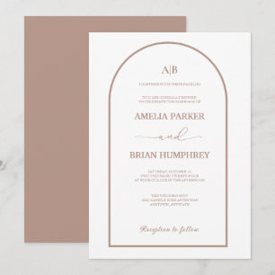Boho Chic Wedding Modern Arch Minimalistische Hoch Einladung