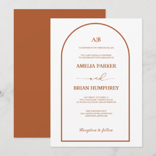 Boho Chic Wedding Modern Arch Minimalistische Hoch Einladung
