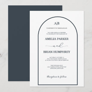 Boho Chic Wedding Modern Arch Minimalistische Hoch Einladung