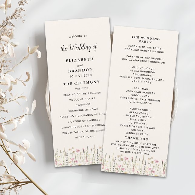 Boho Chic Wedding with Beige Flowers Programm (Von Creator hochgeladen)