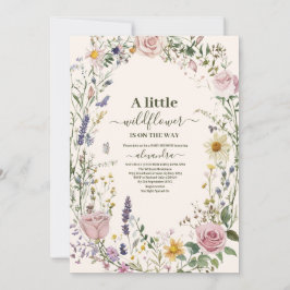 Boho Chic Wildblume Babydusche Einladung