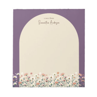 Boho Chic Wildblume Border Arch Notizblock