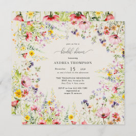 Boho Chic Wildblume Brautparty Einladung