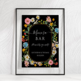 Boho Chic Wildblume Floral Wreath Mimosa Bar Post Poster