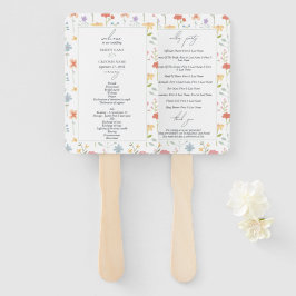 Boho Chic Wildblumen Floral Programm Hochzeit Fächer