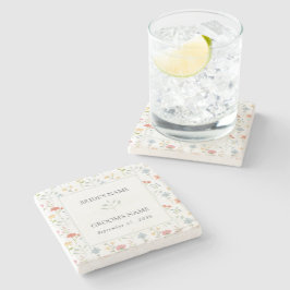 Boho Chic Wildblumen Moderne Blumenhochzeit Steinuntersetzer