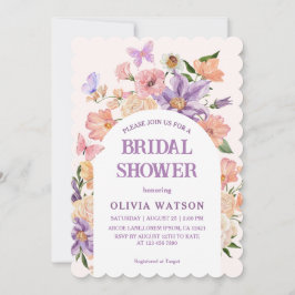 Boho chic Wildblumen Schmetterlinge Brautparty Einladung