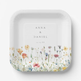 Boho-Chic-Wildflower-Hochzeit Pappteller