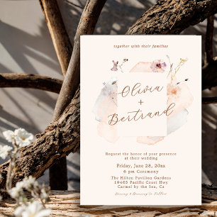 Boho-Chic-Wildflower-Minimalist-Gartenhochzeit Einladung