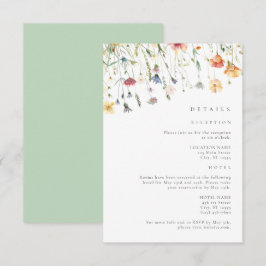 Boho Chic Wildflower Wedding Details Begleitkarte