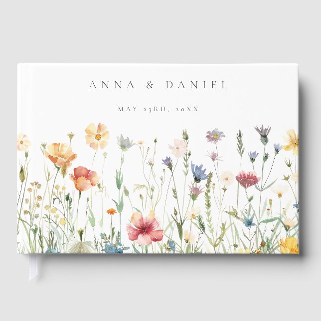 Boho Chic Wildflower Wedding Gästebuch (Vorderseite)