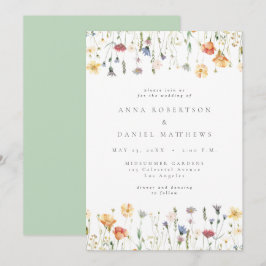 Boho Chic Wildflower Wedding Invitation Einladung