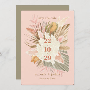 Boho Chic Wüste getrocknete Blätter und Pampas Hoc Save The Date