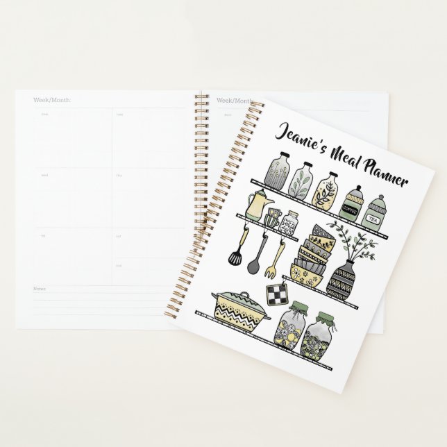Boho-chic Yellow Kitchen Dekor Gesunde Mahlzeiten Planer (Anzeige)