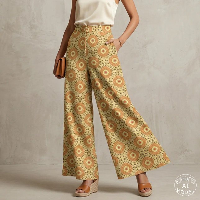 Boho Chic Yellow & Orange Mosaic Geometric Muster Stoff (Von Creator hochgeladen)