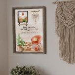 Boho Chic Zuhause Scene Bohemisch Definition Poster<br><div class="desc">Bohemische Wohngestaltung mit modernem Sessel aus der Mitte des Jahrhunderts mit Kissen und Hausschuhen,  ein paar Pflanze und Teppich mit Wandbild und makramem Hängewerk. Dieses schicke Design beinhaltet die Definition von Böhmen. Composite Design von Holiday Hearts Designs.</div>
