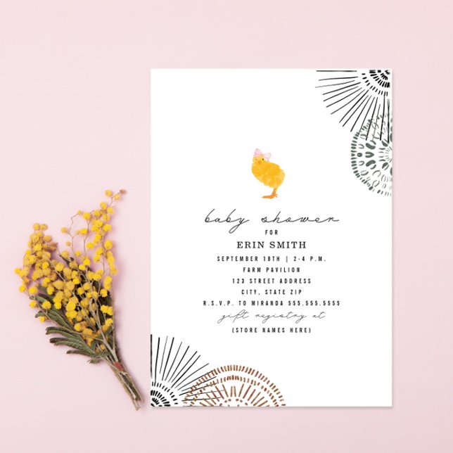 Boho Chick Pink Baby shower Invitation (Créateur téléchargé)