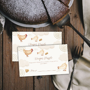 Boho-Chick schlüpft bald Windel-Raffle Baby-Party Begleitkarte