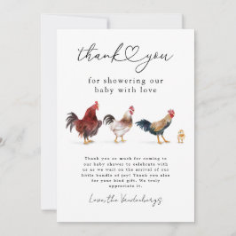 Boho Chicken Baby Dusche Dankeskarte