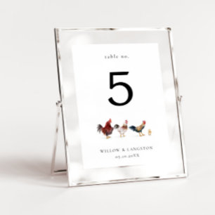 Boho Chicken Mariage Numéro de table
