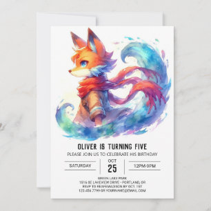 Boho Children Fox Birthday Einladung