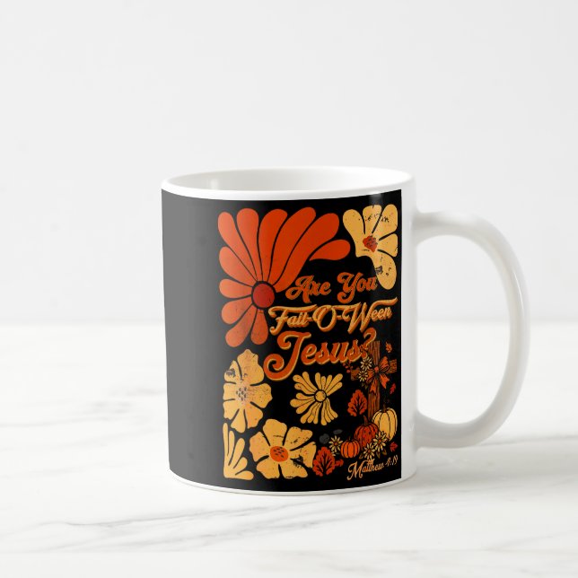 Boho Christian Fall Thanksgiving Are You Fall-o-we Kaffeetasse (Rechts)