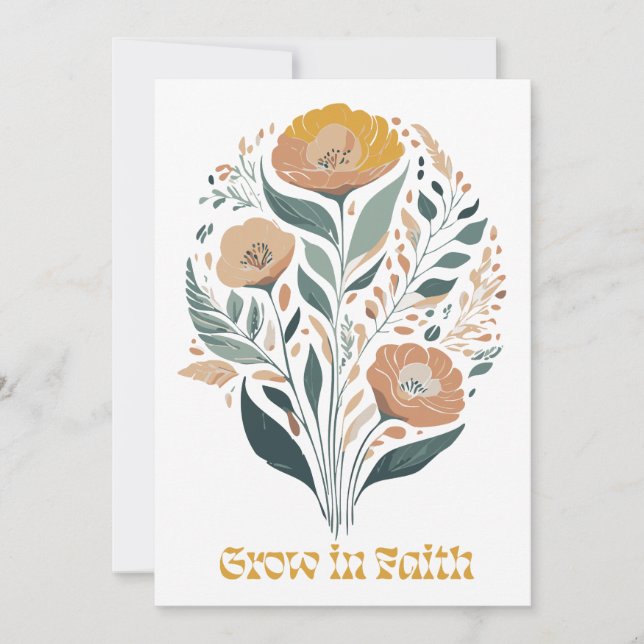 Boho Christlich Inspiration Blume des Glaubens Einladung (Vorderseite)