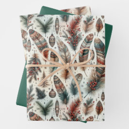 Boho Christmas Geschenkpapier Set