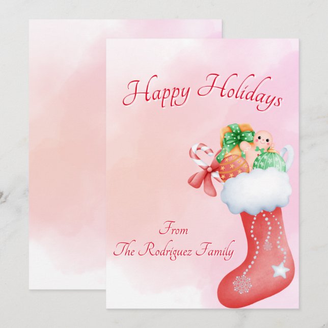 BOHO CHRISTMAS GREETING CARD SAVE THE DATE (Vorne/Hinten)