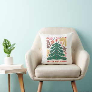 Boho Christmas Joy to The World Kissen