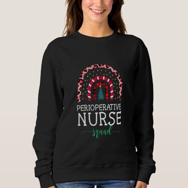 Boho Christmas Leopard Rainbow Perioperative Nurse Sweatshirt (Vorderseite)