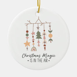 Boho Christmas Magic Festive Holiday Photo Keramik Ornament