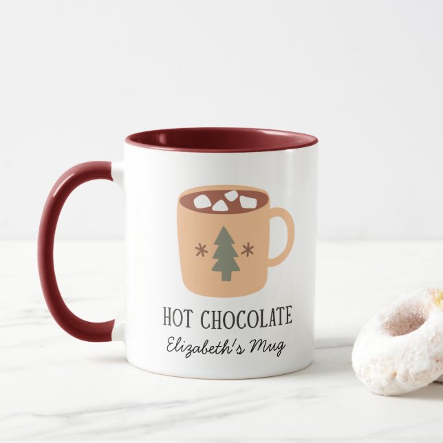 Boho Christmas Mug Hot Chocolate Mug (Avec donut)