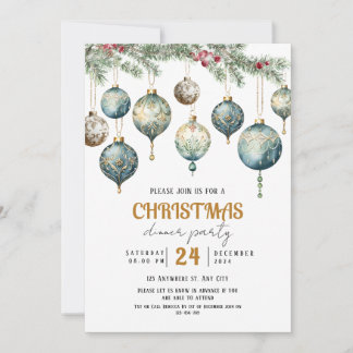 Boho Christmas ornament party Invitation Einladung