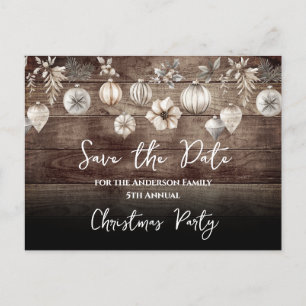 Boho Christmas Party Save the Date Postcard Postkarte