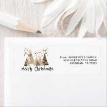 Boho Christmas Return Address Label