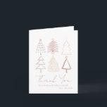 Boho Christmas Trees Dusty Pink Birthday Dankeskarte<br><div class="desc">Die Geburtstagskarte dieses jungen Mädchens mit handgemalten Weihnachtsbäumen in rosa Tönen. Personalisieren Sie es für Ihre Bedürfnisse. In meinem Geschäft finden Sie passende Produkte.</div>