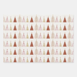 Boho Christmas Trees Gift Geschenkpapier Set