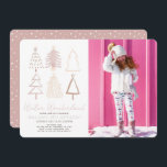 Boho Christmas Trees Winter Wonderland Geburtstag Einladung<br><div class="desc">Dieses schöne "Winterwunderland"-Foto lädt mit handgemalten Weihnachtsbäumen in Rosa zum Geburtstag ein. Personalisieren Sie es für Ihre Bedürfnisse. In meinem Geschäft finden Sie passende Produkte.</div>