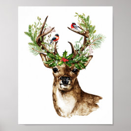 Boho Christmas Wall Art Print Poster