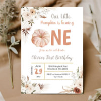 Boho Citrouille Turin Une invitation Anniversaire