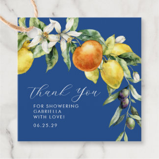 Boho Citrus Blue Brautparty Vielen Dank Geschenkanhänger