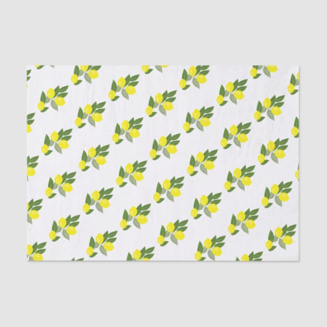Boho Citrus Lemon Musterteppichpapier Seidenpapier (Vorderseite)