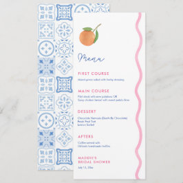 Boho Citrus Polterabend Individuelle Ortsnamen Menükarte