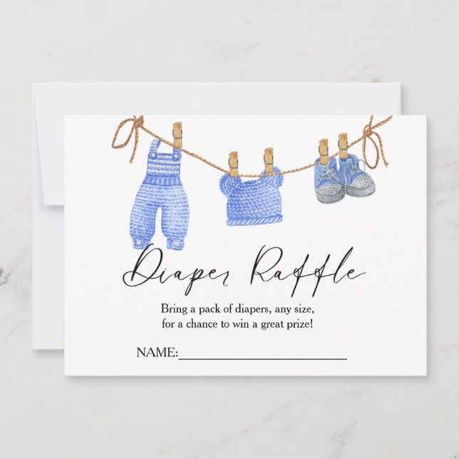 Boho Clothes Daiper Raffle für Babyduschkarte Einladung (Vorderseite)