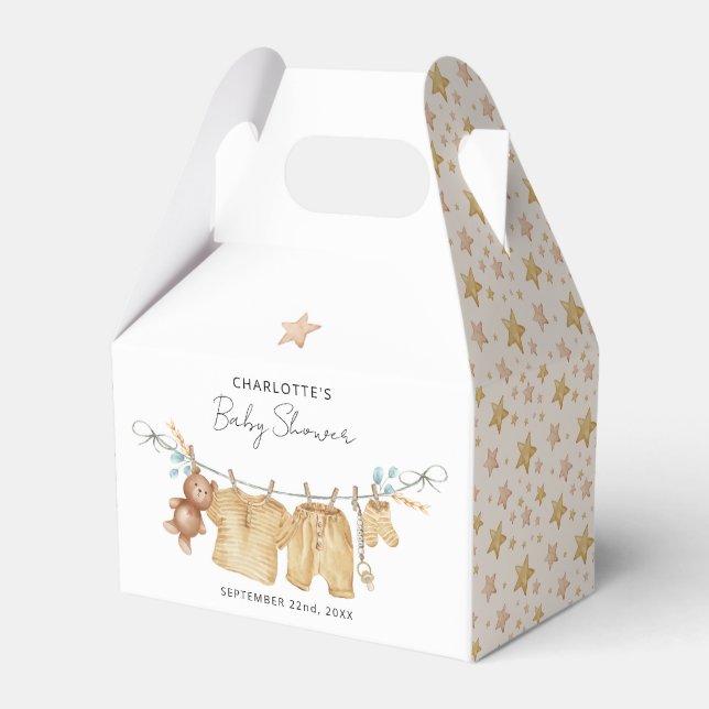 Boho Clothesline Baby Dusche Fevor Box Geschenkschachtel (Vorderseite)