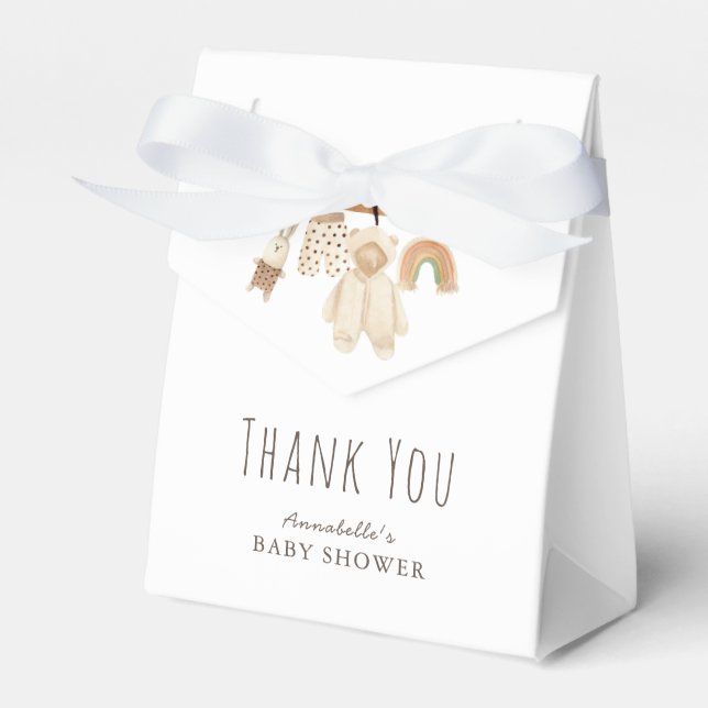 Boho Clothesline Gender Neutral Baby Shower Geschenkschachtel (Vorderseite)