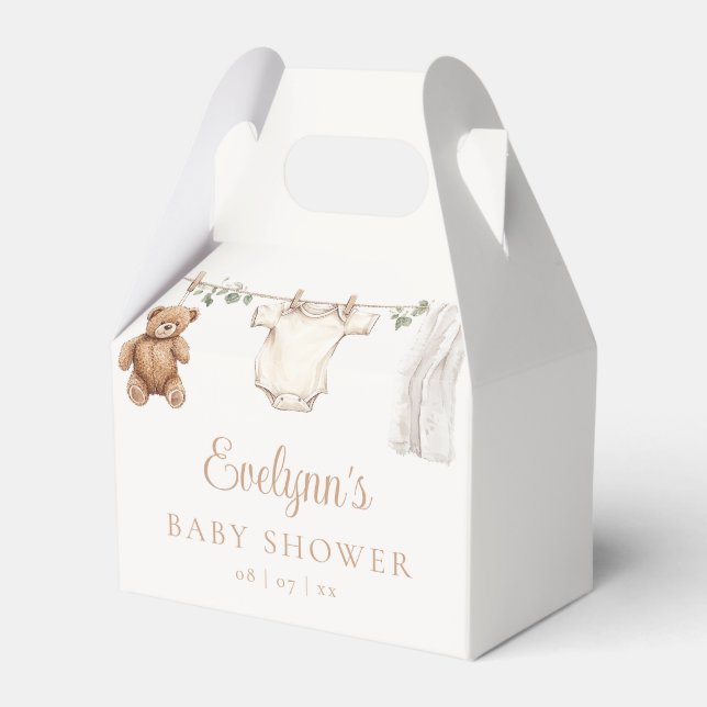 Boho Clothesline Gender Neutral Baby Shower Geschenkschachtel (Vorderseite)
