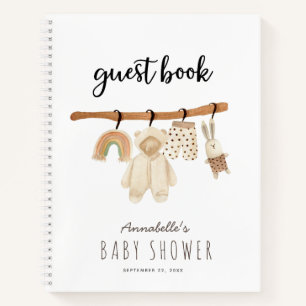 Boho Clothesline Gender-neutrale Baby-Dusche Notizbuch